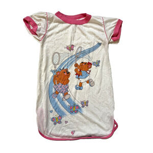 Vintage Pre Care Bears Shirt Girls SM Ringer Butterfly Tennis Graphic 80s Retro